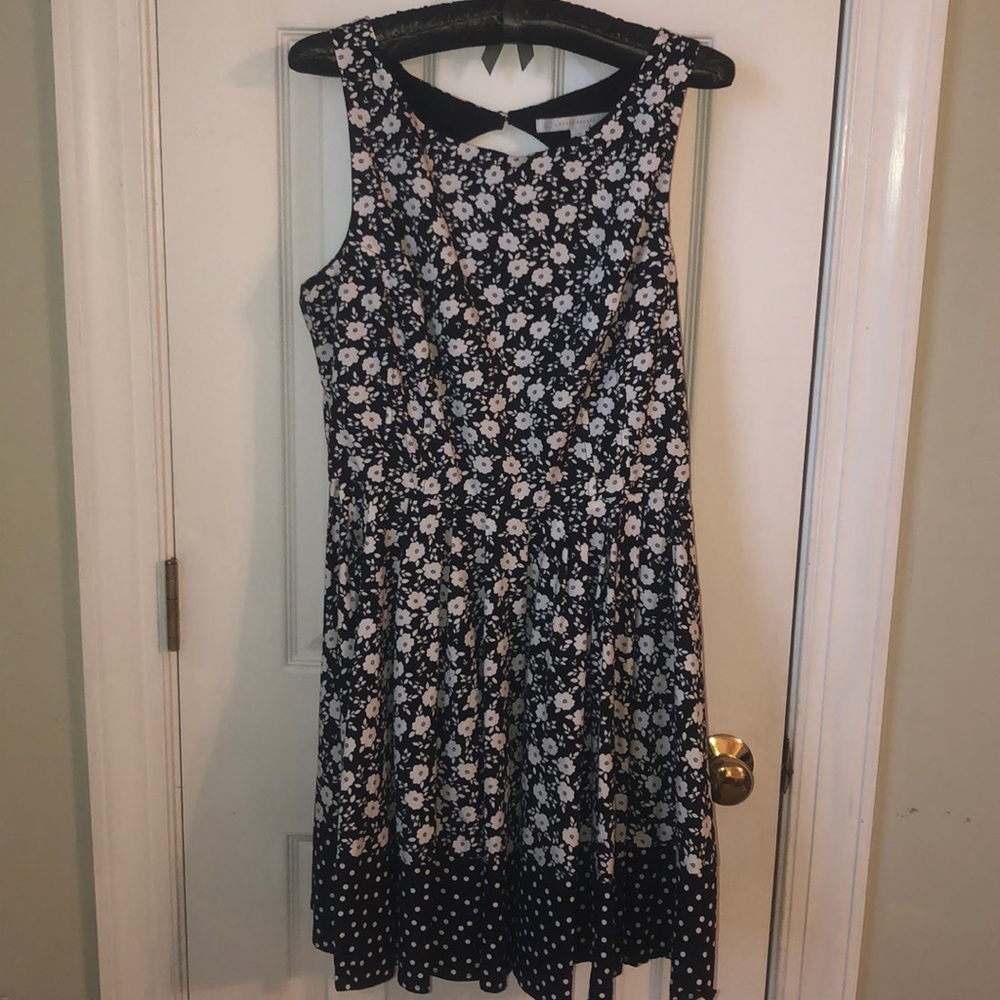 Lauren Conrad Black and White Pleated Dress